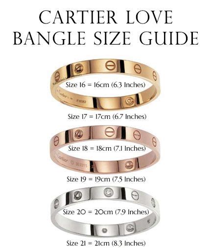 cartier bangle sizes.